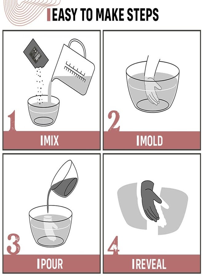 kraftify مجموعة كرافتيفاي لصنع قوالب للأطفال (مساحيق فقط)، مجموعة بصمة يد أو قدم واحدة يمكنك صنعها بنفسك | مسحوق طين التشكيل ومسحوق الصب لعمل بصمة ثلاثية الأبعاد | هدية عيد ميلاد مميزة للأطفال، بنين وبنات (يد واحدة أو قدم واحدة) - Image 3